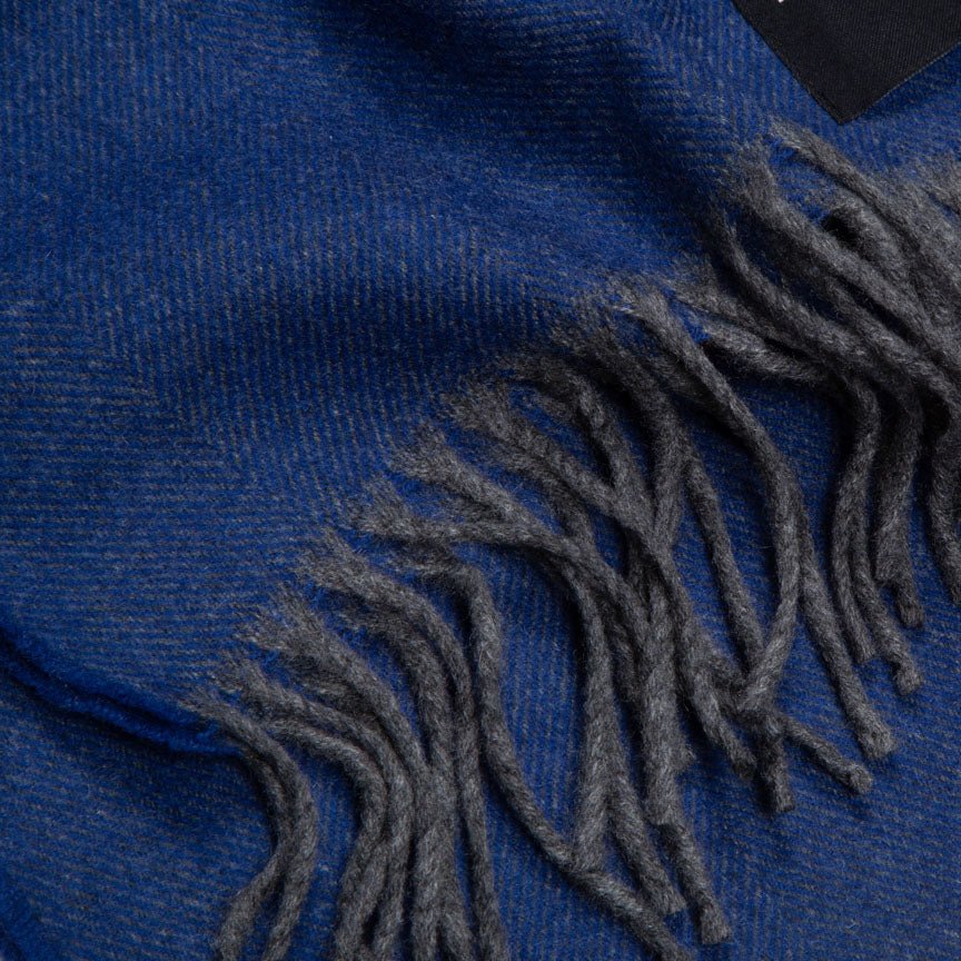 The Eternal Edition - 100% Cashmere Scarf - Blue & Grey - Heating & Plumbing London - 