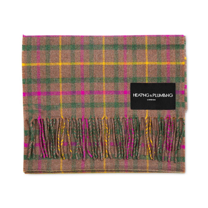 The Eternal Edition - 100% Cashmere Scarf - Multicolour Checks - Heating & Plumbing London - 