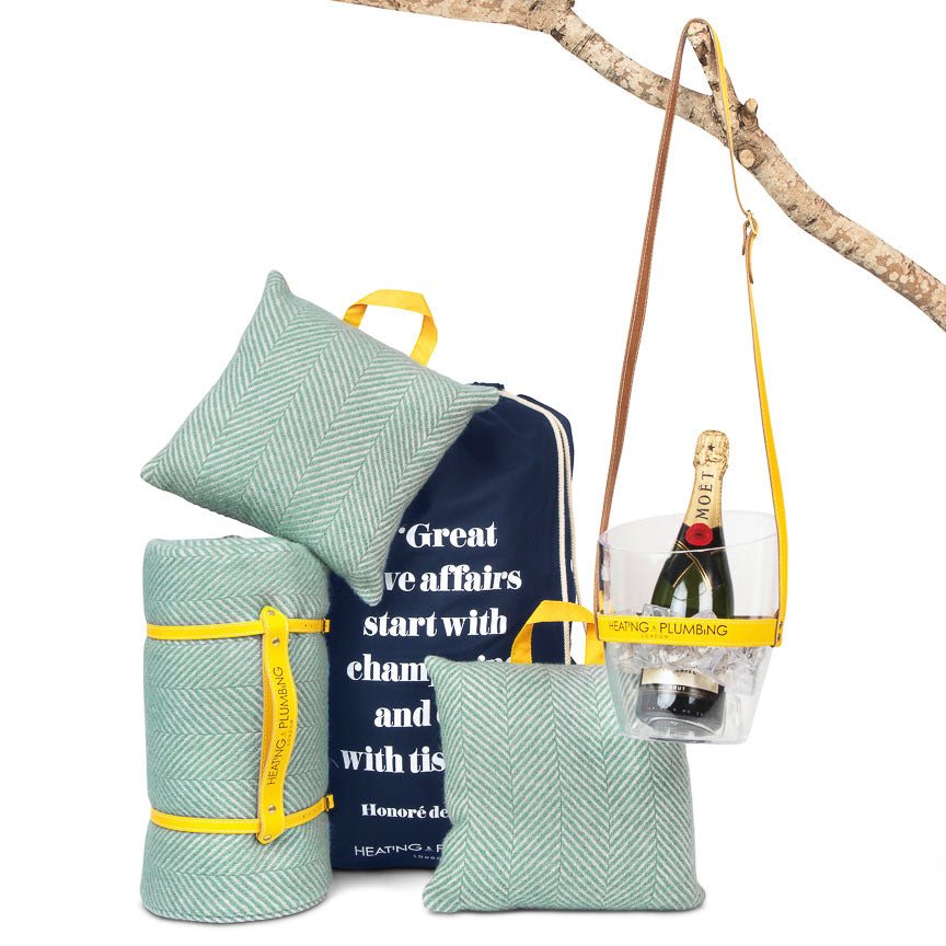 The Heating & Plumbing London Ultimate Picnic Toolkit - Mint Green & Yellow - Heating & Plumbing London - Picnic Blanket