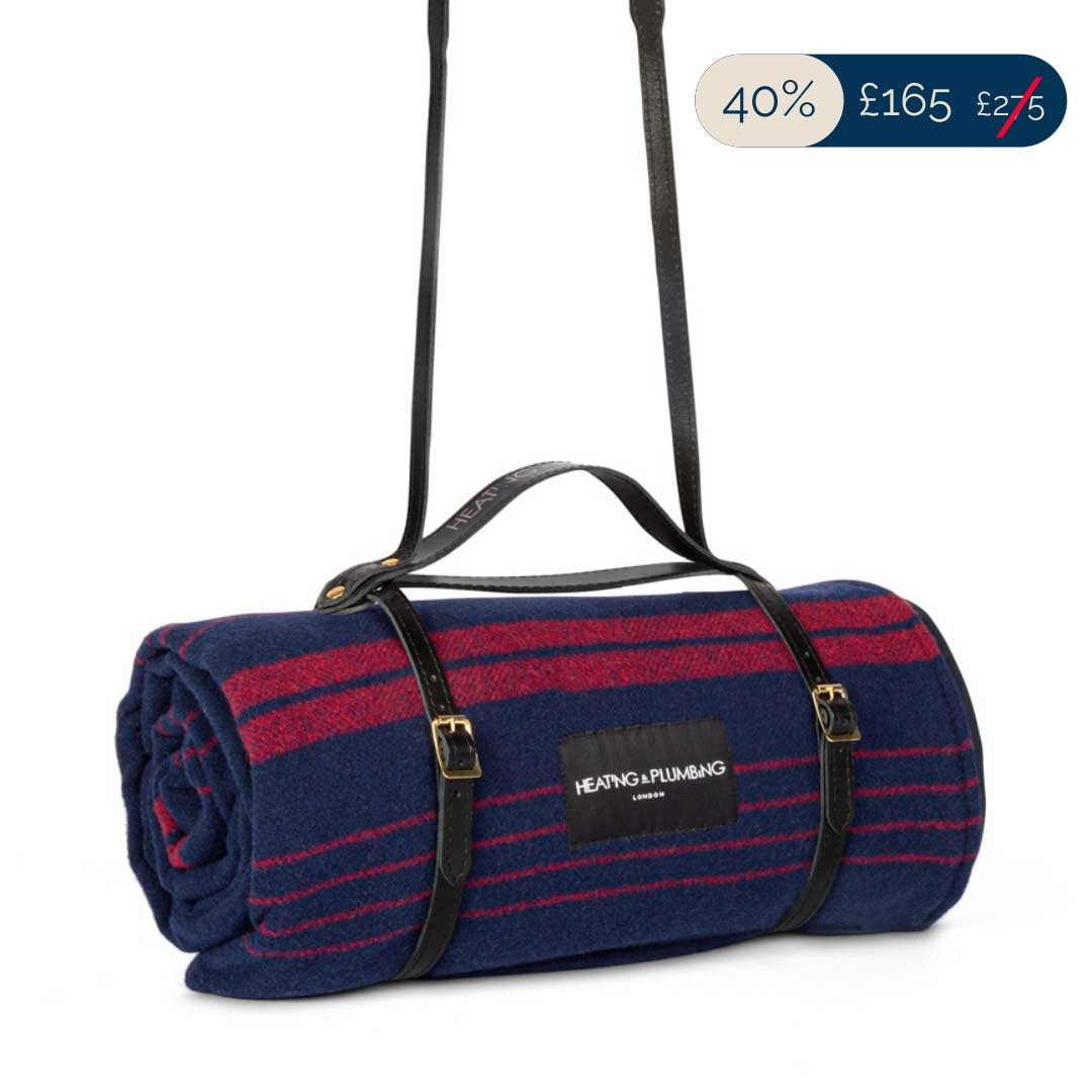 The Wool & Wax Edition Picnic Blanket - Marine Red - Heating & Plumbing London - Picnic Blanket