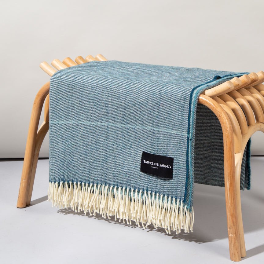 Wonderland - Alpaca & Merino Lambswool Blanket - Blue - Heating & Plumbing London - Throw