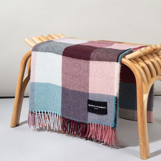 Wonderland - Alpaca & Merino Lambswool Blanket - Coloured Checks - Heating & Plumbing London - Throw