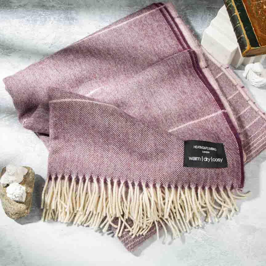 Wonderland - Alpaca & Merino Lambswool Blanket - Purple - Heating & Plumbing London - Throw