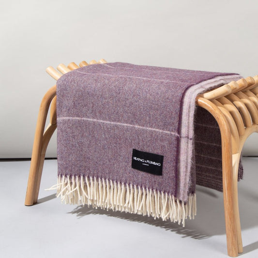 Wonderland - Alpaca & Merino Lambswool Blanket - Purple - Heating & Plumbing London - Throw