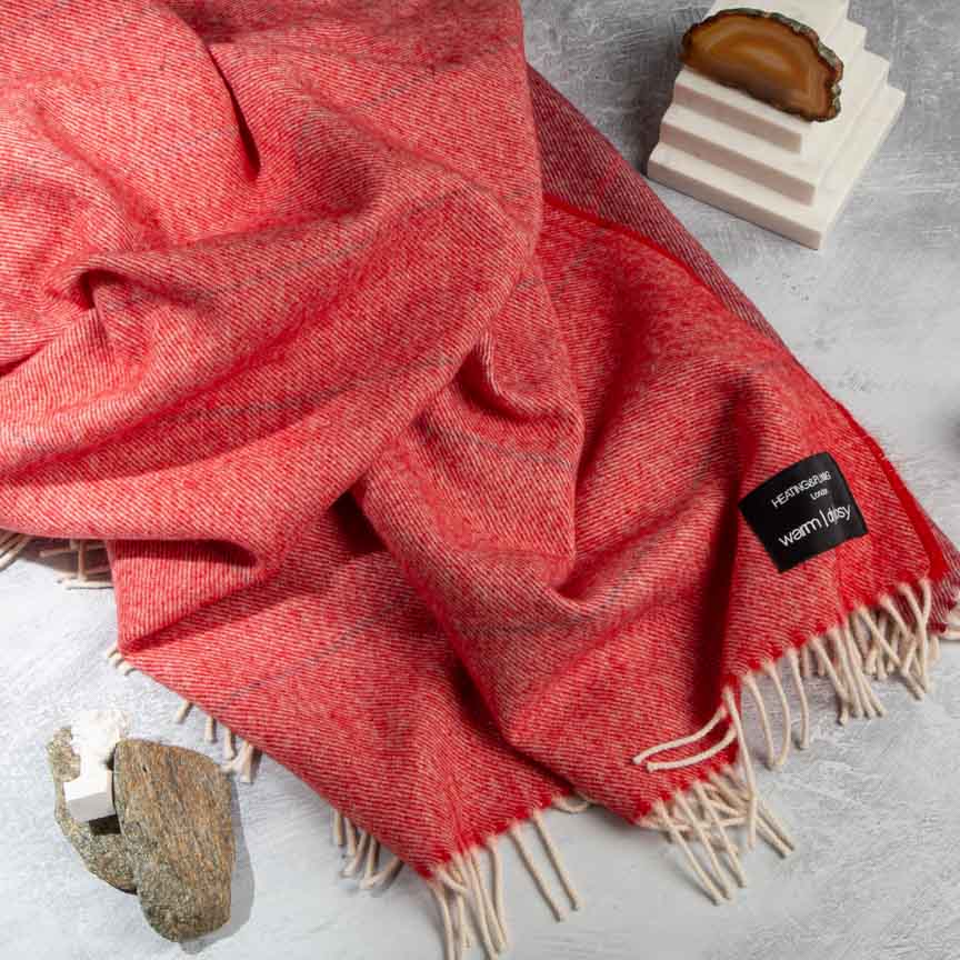 Wonderland - Alpaca & Merino Lambswool Blanket - Red - Heating & Plumbing London - Throw