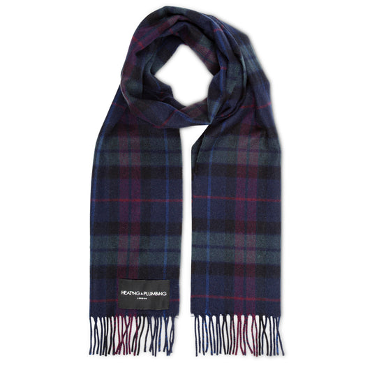 The Eternal Edition - 100% Cashmere Scarf - Red/Navy Blue Checks 864