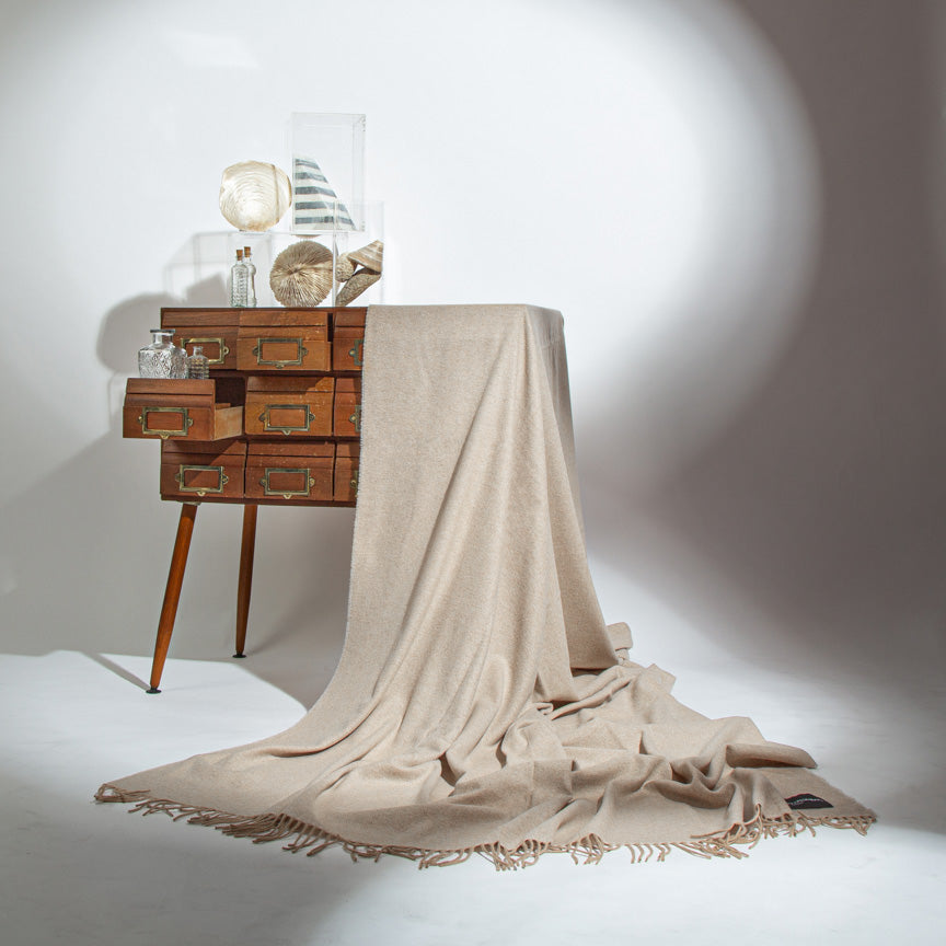 sand brown cashmere throw for bedroom