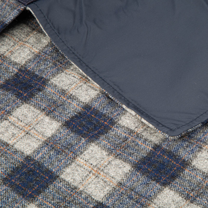 dark and light blue checked throw
