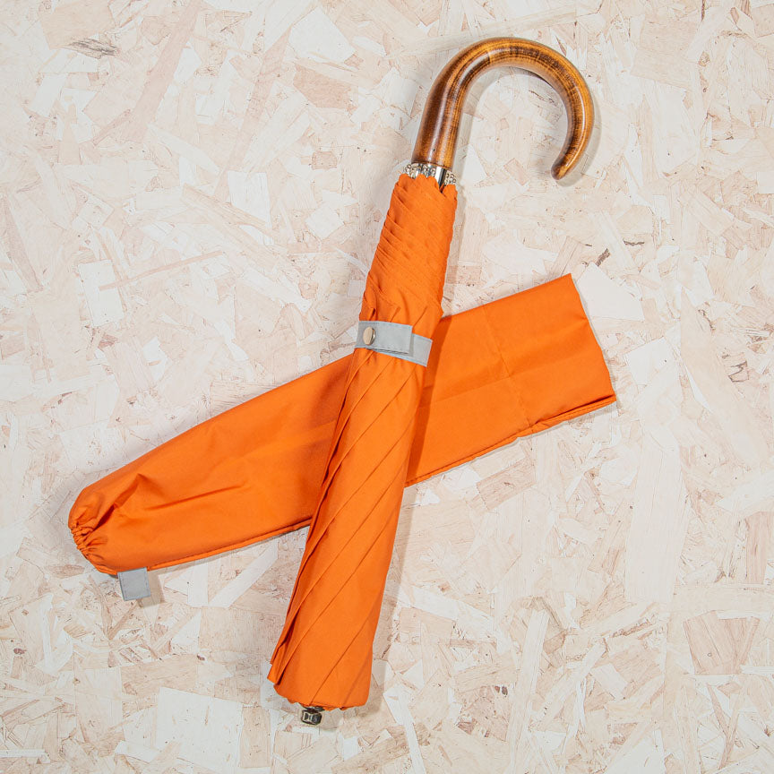 luxury British folding umbrella in orange