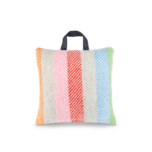 Waterproof Outdoor Cushion in Pure New Wool - Rainbow 864