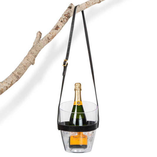 "Keep Your Cool" Champagne Bucket - Black Leather strap 864