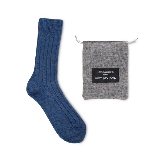 Luxury lounge socks in alpaca - Navy Blue
