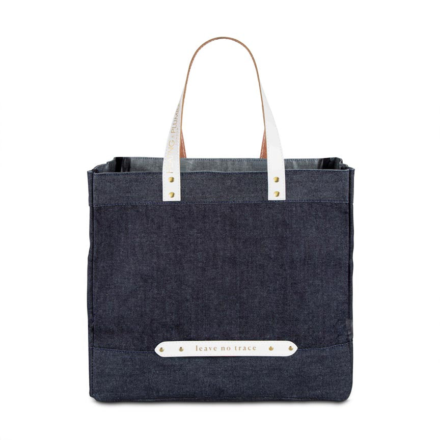 denim bags with leather details